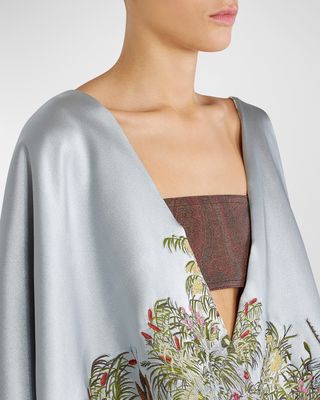Asymmetrical Embroidered Cape