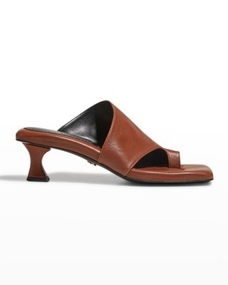 Asymmetrical Lambskin Toe-Loop Sandals