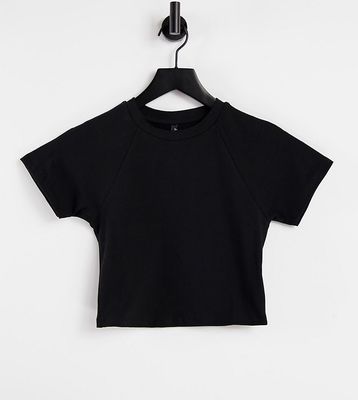 ASYOU 90's fitted crop t-shirt in black