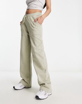 ASYOU branded sweatpants in khaki - part of a set-Pink