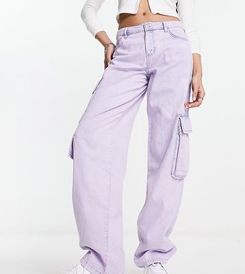 ASYOU cargo jeans in washed lilac-Purple