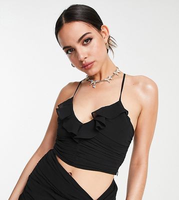 ASYOU crop frill cami in black - part of a set