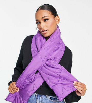 ASYOU embossed puffer scarf in purple star print