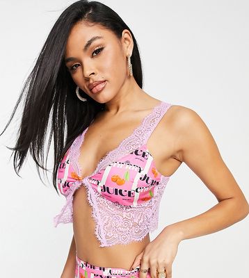 ASYOU lace detail printed bust cup cami in pink