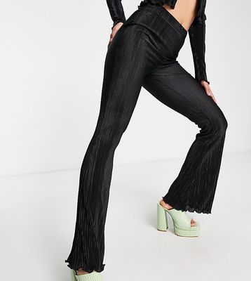 ASYOU plisse flare pants in black - part of a set