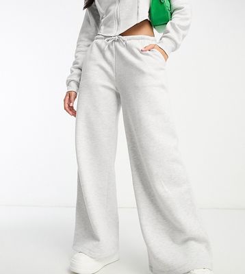 ASYOU premium cozy wide leg sweatpants in heather gray - part of a set