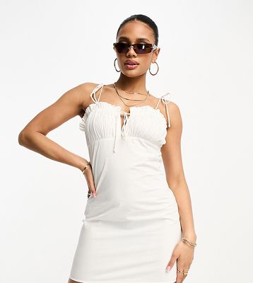 ASYOU ruched bust a-line cami dress in white