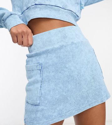 ASYOU washed rib mini skirt in blue - part of a set