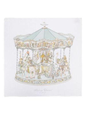 Atelier Choux Carousel-print blanket - Neutrals