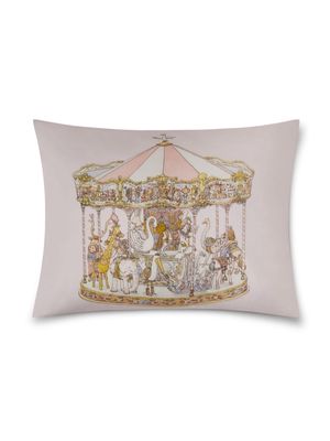 Atelier Choux Carousel-print cotton cushion - Pink