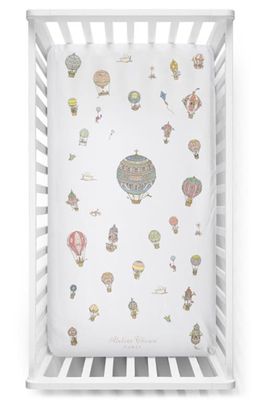 ATELIER CHOUX Hot Air Balloons Fitted Crib Sheet in Multi