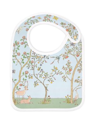 Atelier Choux In Bloom organic cotton bib - Blue