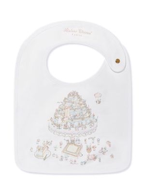 Atelier Choux Le Gâteau-print satin bib - White