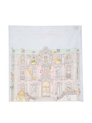 Atelier Choux Monceau Mansion-print cotton blanket - Multicolour