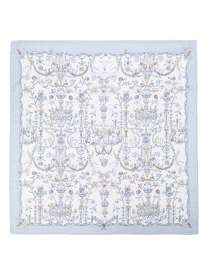 Atelier Choux motif-print organic cotton blanket - Blue