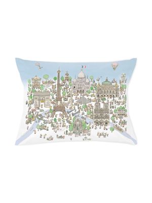 Atelier Choux Paris and balloon print pillow - Blue