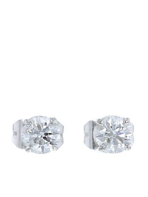 Atelier Collector Square 2010 small white gold diamond earrings - Silver