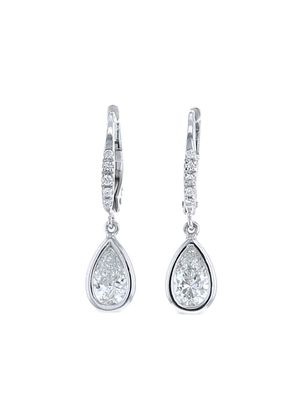 Atelier Collector Square 2020 14kt white gold diamond drop earrings - Silver