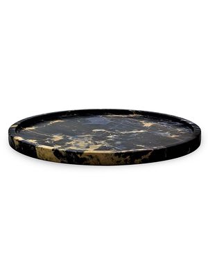 Athena Marble Honed 12" Round Tray - Black - Black