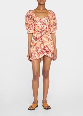 Athenes Printed Mini Wrap Dress