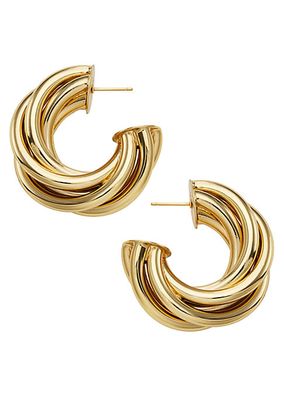 Atik 24K Gold-Plated Hoop Earrings