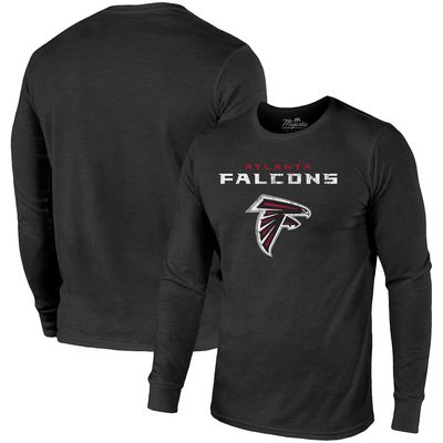 Atlanta Falcons Majestic Threads Lockup Tri-Blend Long Sleeve T-Shirt - Black