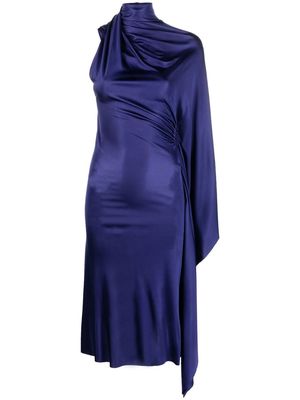 Atlein asymmetric drape midi dress - Purple