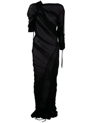 Atlein draped asymmetric maxi dress - Black
