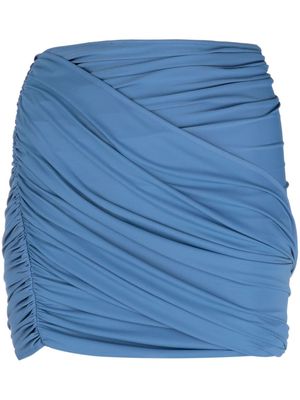 Atlein draped asymmetric miniskirt - Blue