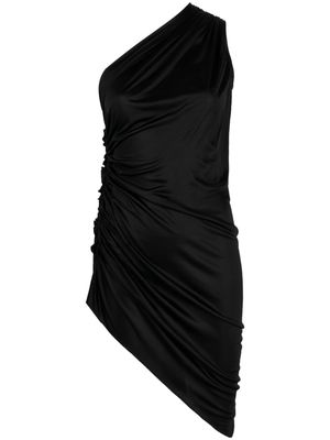Atlein one-shoulder draped dress - Black