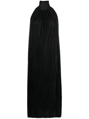 Atlein pleated high-neck shift dress - Black