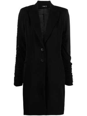 Atlein ruched-sleeve wool blazer dress - Black
