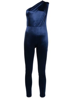 Atlein velvet one-shoulder jumpsuit - Blue