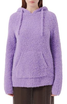 ATM Anthony Thomas Melillo Alpaca & Wool Blend Bouclé Hoodie Sweater in French Vio