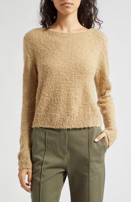 ATM Anthony Thomas Melillo Bouclé Boat Neck Sweater in Soft Fawn
