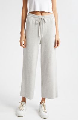 ATM Anthony Thomas Melillo Cotton & Cashmere Rib Wide Leg Pants in Ash Grey