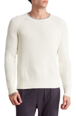 ATM Anthony Thomas Melillo Cotton Blend Rib Sweater in Chalk/Fog