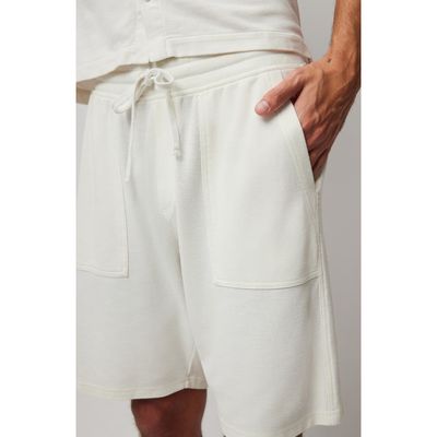 ATM Anthony Thomas Melillo Cotton Piqué Drawstring Shorts in Chalk 