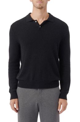 ATM Anthony Thomas Melillo Long Sleeve Cashmere Polo Sweater in Black