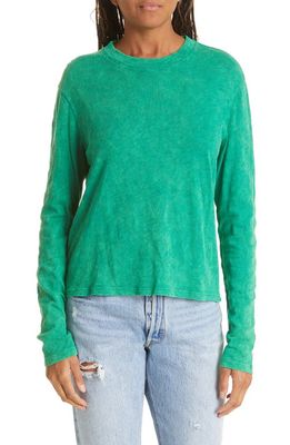 ATM Anthony Thomas Melillo Long Sleeve Cotton Top in Deep Agave