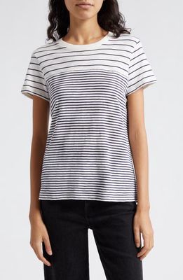 ATM Anthony Thomas Melillo Mix Stripe Cotton T-Shirt in Chalk /Ink