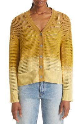 ATM Anthony Thomas Melillo Ombré Open Stitch Cardigan Sweater in Dijon Combo