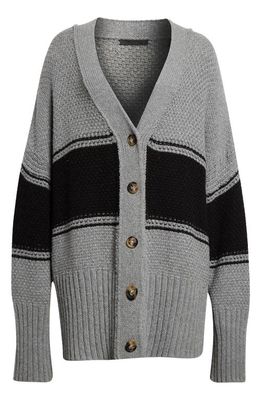 ATM Anthony Thomas Melillo Oversize Colorblock Cardigan in Cloud Grey