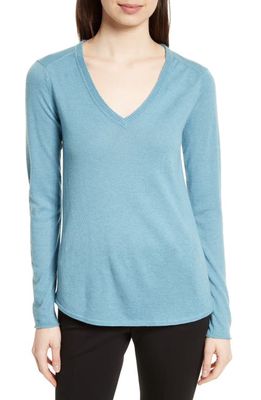 ATM Anthony Thomas Melillo Raw Edge Cashmere Sweater in French Blue