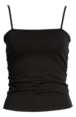 ATM Anthony Thomas Melillo Ruched Stretch Pima Cotton Tank Top in Black