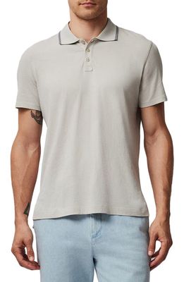 ATM Anthony Thomas Melillo Tipped Jersey Polo in Dove Grey