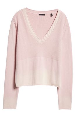 ATM Anthony Thomas Melillo V-Neck Cotton & Cashmere Sweater in Pink Lilac