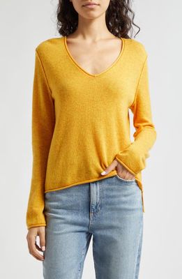ATM Anthony Thomas Melillo V-Neck Wool & Cashmere Sweater in Tuscan Sun