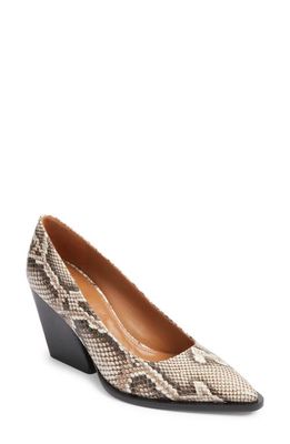 ATP ATELIER Capena Snake Embossed Pointed Toe Pump in Linen