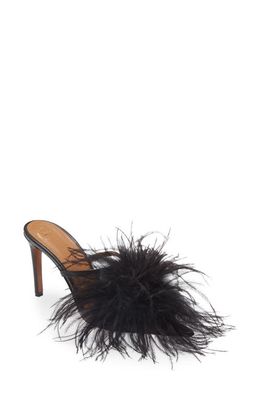 ATP ATELIER Laviano Feather Pointed Toe Mule in Black